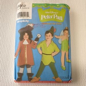🍀Simplicity 9862 Peter Pan & Friends Kids Costume Pattern New Uncut, Sizes 3-8